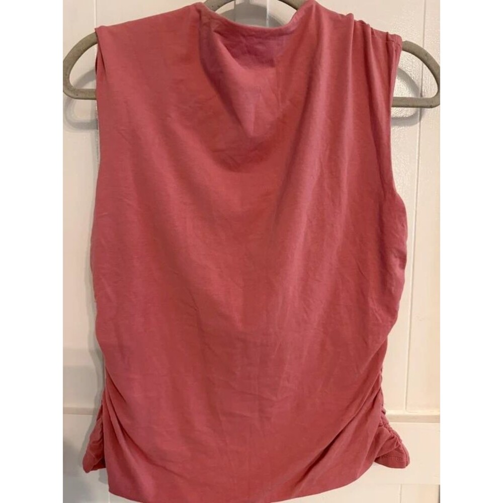 Rebecca Minkoff Women’s Pink Ruched Side Sleeveless Top Size Large